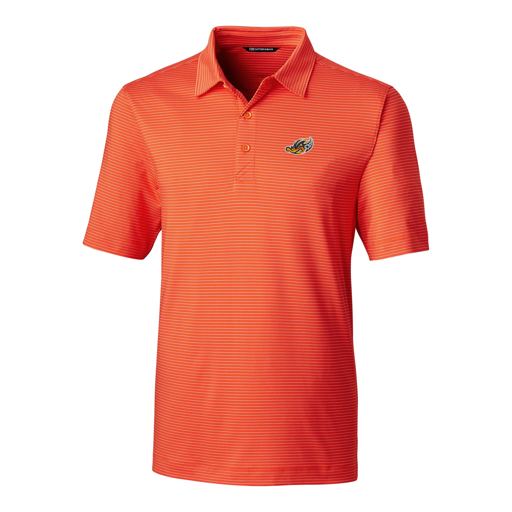 Men's Cutter & Buck Orange Akron RubberDucks Big & Tall Forge Pencil Stripe Stretch Polo - Image 6