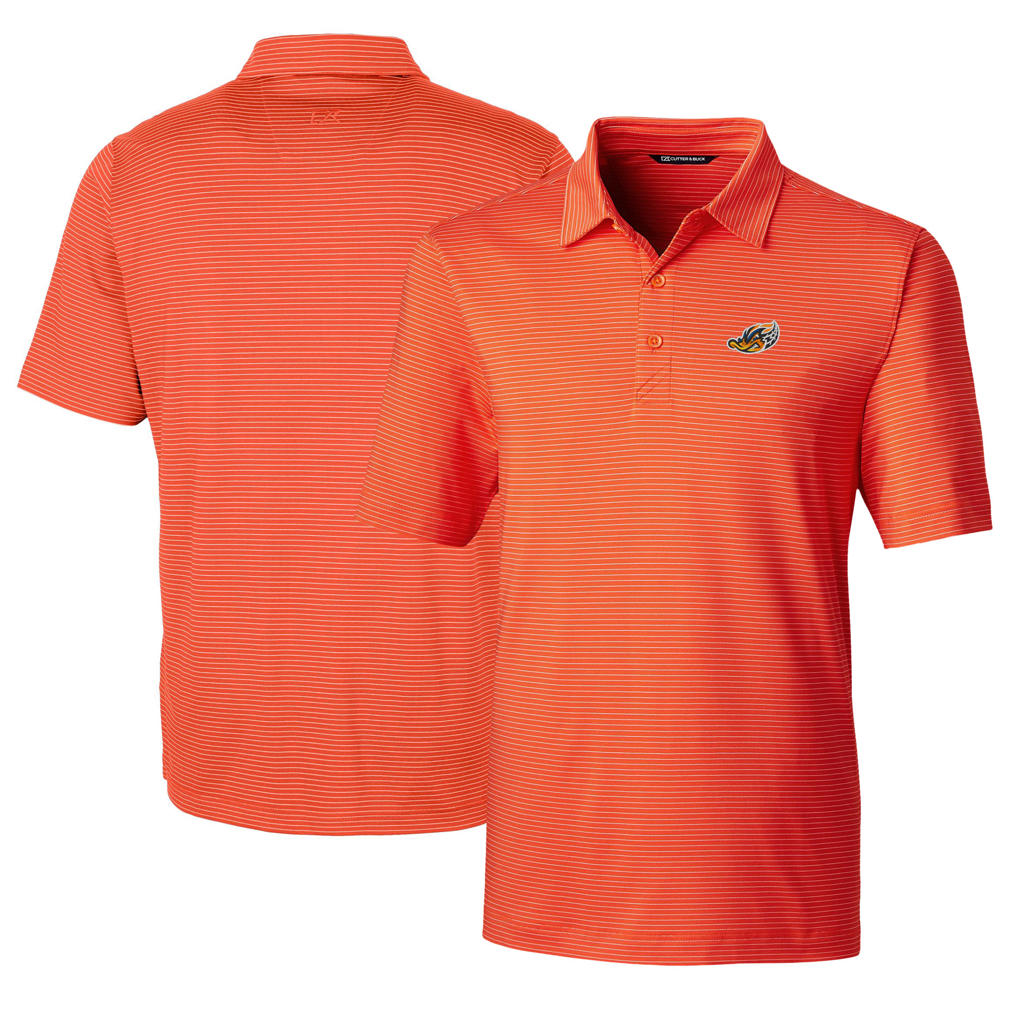 Men's Cutter & Buck Orange Akron RubberDucks Big & Tall Forge Pencil Stripe Stretch Polo
