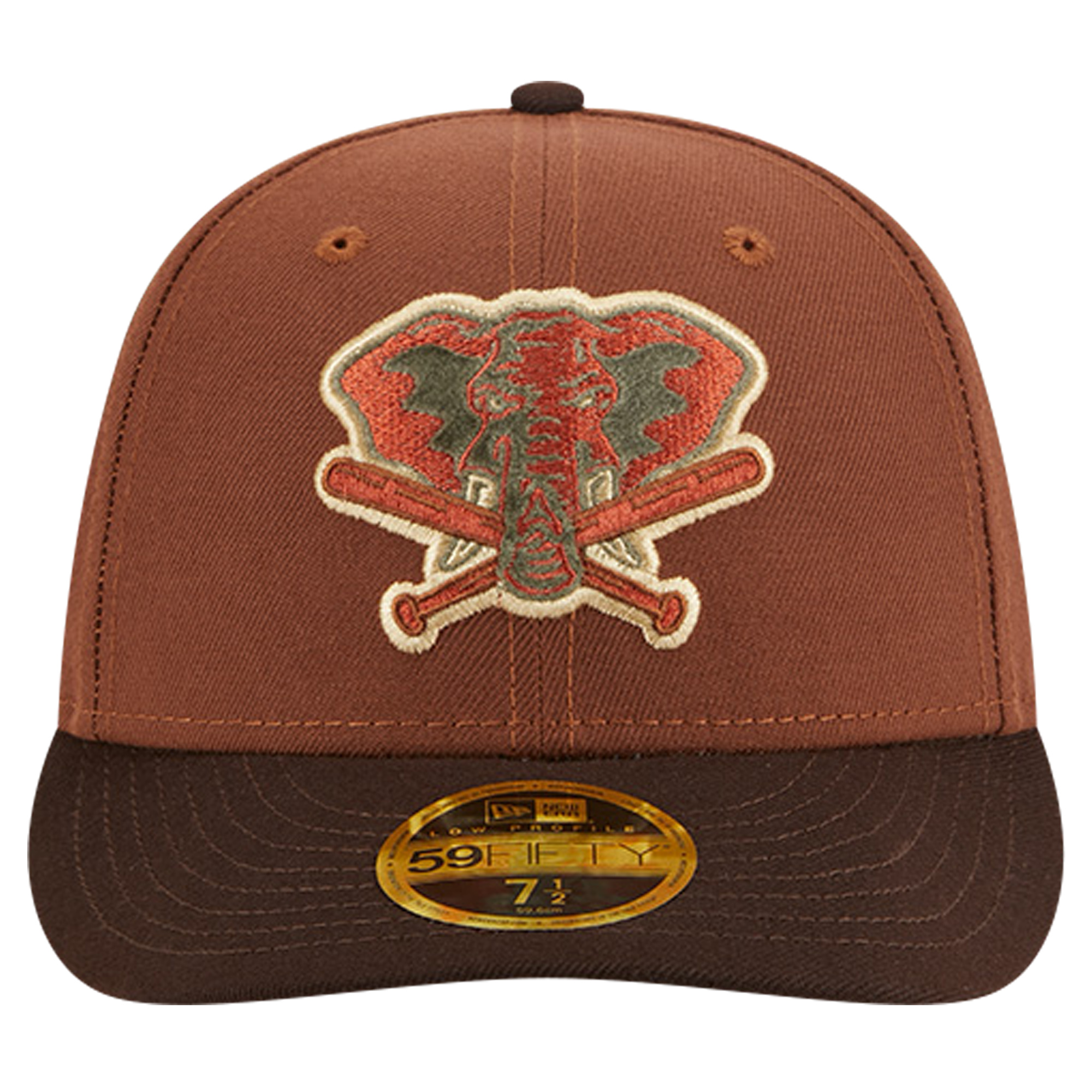 Men's New Era Brown Oakland Athletics Velvet Logo Fill Low Profile 59FIFTY FItted Hat - Image 7