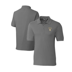 Men's Cutter & Buck Gray Texas Rangers City Connect Big & Tall Advantage Tri-Blend Pique Polo