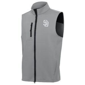 Men's Antigua  Gray San Diego Padres Demand Full-Zip Vest