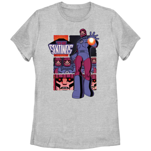 Women's Mad Engine  Heather Gray X-Men The Sentinels '97 Graphic T-Shirt
