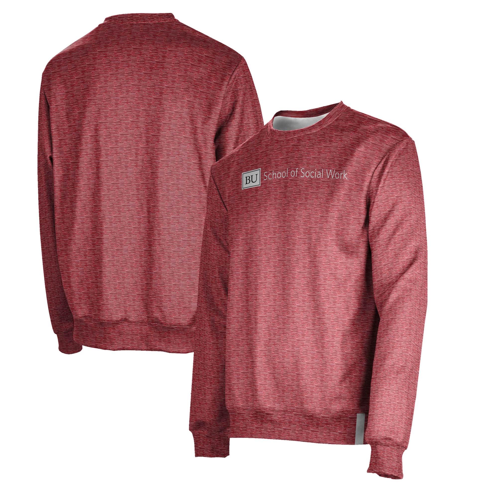Men's ProSphere Red Boston University School of Social Work Crewneck Pullover Sweatshirt