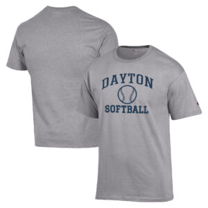 Men's Champion  Gray Dayton Flyers Icon Softball Powerblend T-Shirt