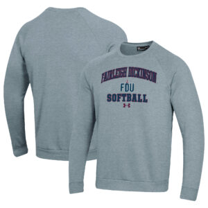 Men's Under Armour Gray Fairleigh Dickinson Knights All Day Arch Softball Fleece Raglan Pullover Sweatshirt