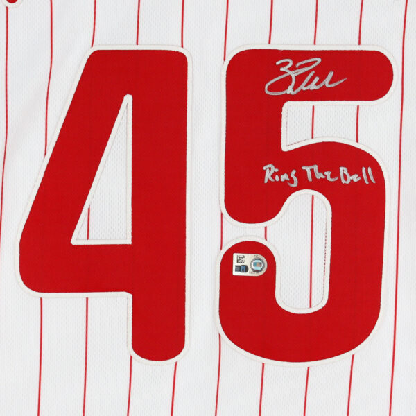 Zack Wheeler Philadelphia Phillies Autographed Nike White Authentic Jersey with "Ring The Bell" Inscription - Image 9