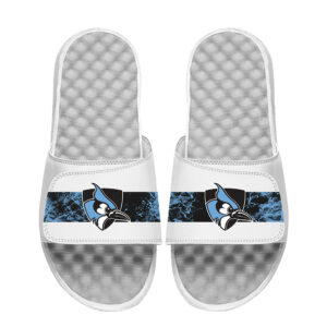 Men's ISlide White Johns Hopkins Blue Jays Distressed Slide Sandals