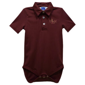 Infant Vive La Fete Maroon ULM Warhawks Polo Bodysuit