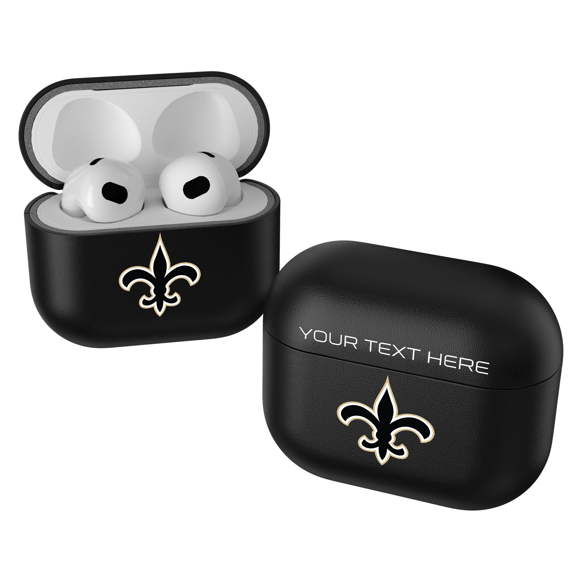 Keyscaper Black New Orleans Saints Insignia Personalized AirPods 3rd Generation Case Cover
