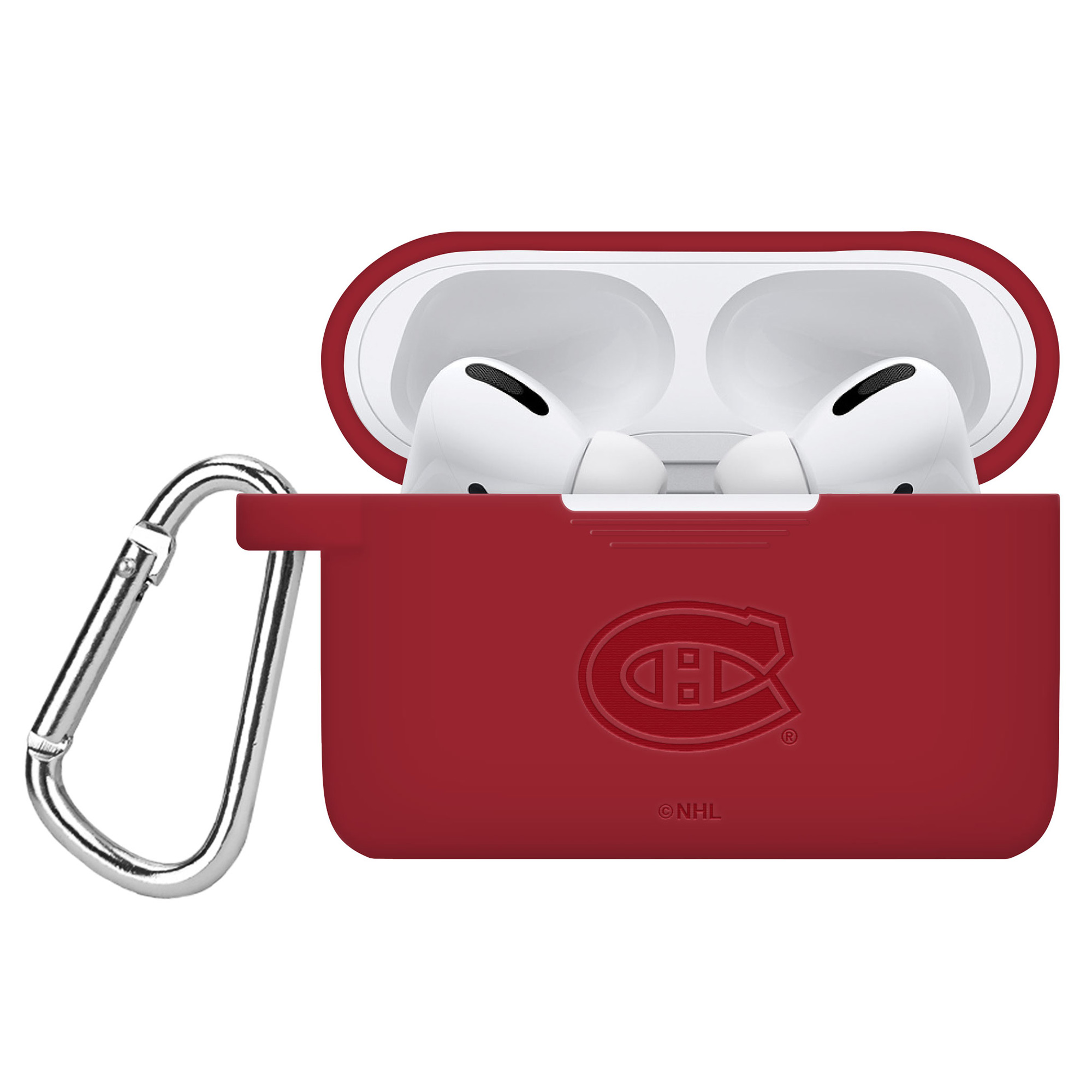 Crimson Montreal Canadiens Debossed Silicone Airpods Pro Case Cover