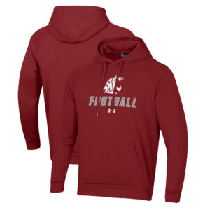 Men's Under Armour Crimson Washington State Cougars Football Rival Fleece Pullover Hoodie