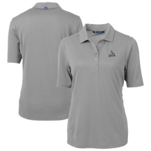 Women's Cutter & Buck Gray St. Louis Cardinals Virtue Eco Pique Recycled Polo
