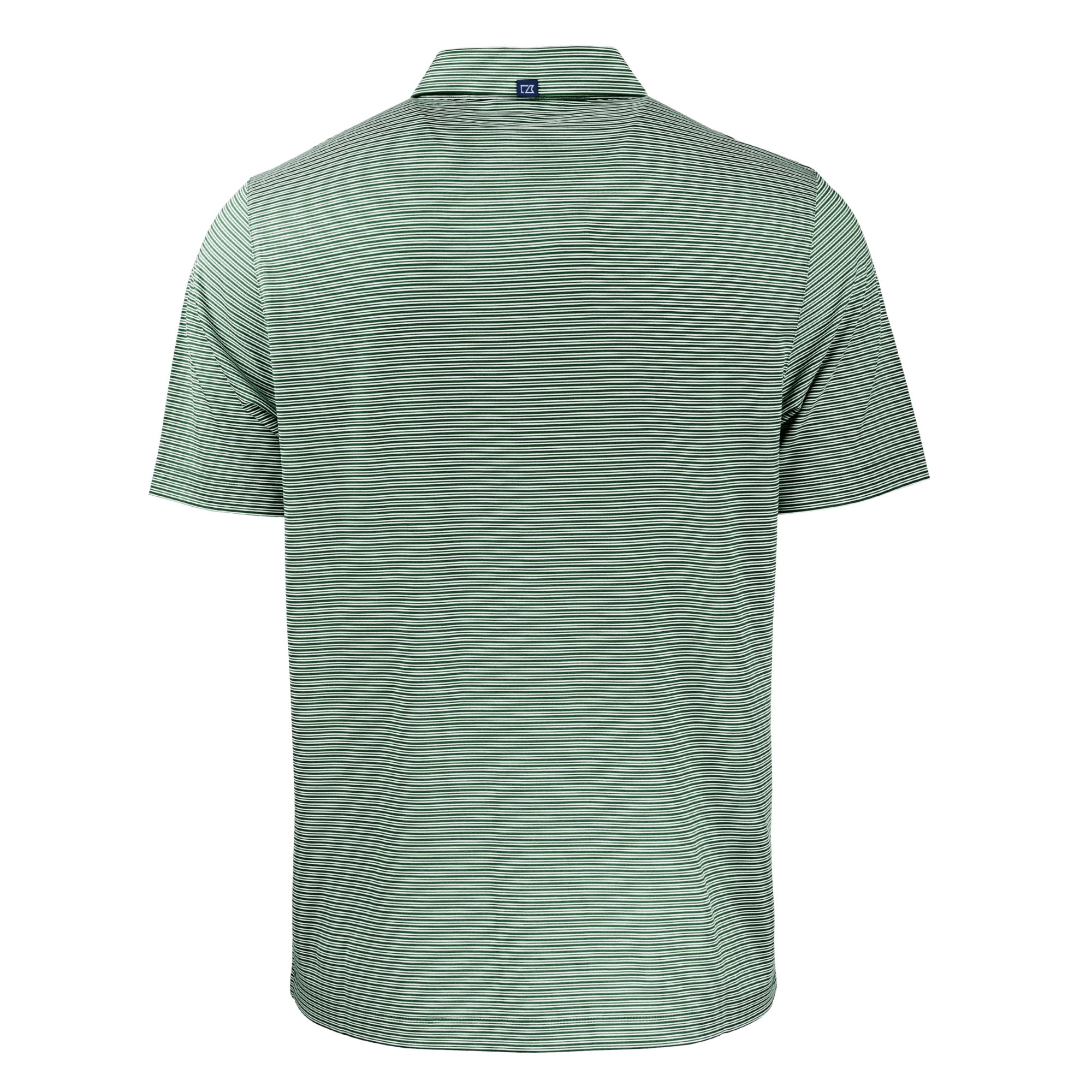 Men's Cutter & Buck Kelly Green/White North Texas Mean Green Forge Eco Double Stripe Stretch Recycled Polo - Image 7