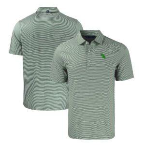Men's Cutter & Buck Kelly Green/White North Texas Mean Green Forge Eco Double Stripe Stretch Recycled Polo