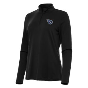 Women's Antigua  Black Tennessee Titans Reprocess Quarter-Zip Top