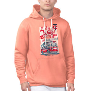 Men's Margaritaville Coral Minnesota Twins Bus Waves Graphic Pullover Hoodie