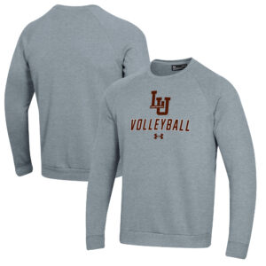 Men's Under Armour Gray Lehigh Mountain Hawks Volleyball Rival Fleece Raglan Pullover Sweatshirt