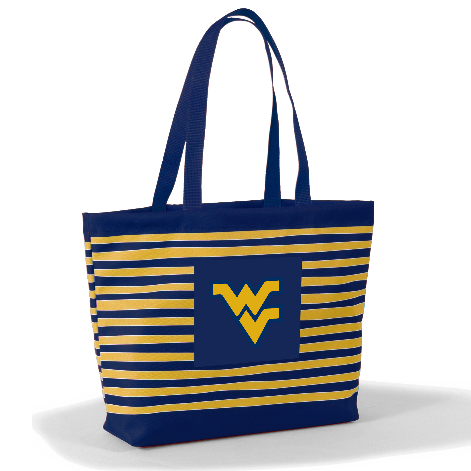 Women's Navy West Virginia Mountaineers Wavy Striped Tatum Tote Bag