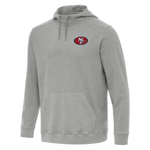 Men's Antigua Heather Gray San Francisco 49ers Cloud Pullover Hoodie