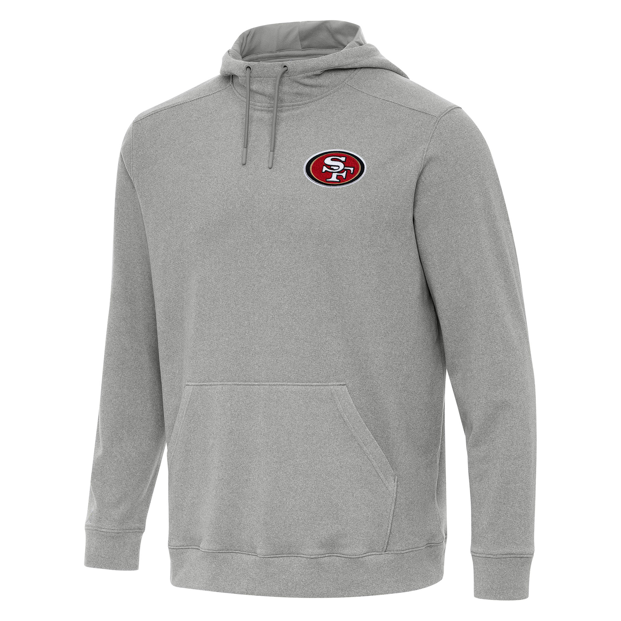 Men's Antigua Heather Gray San Francisco 49ers Cloud Pullover Hoodie