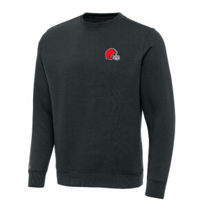 Men's Antigua Charcoal Cleveland Browns Victory Pullover Sweatshirt