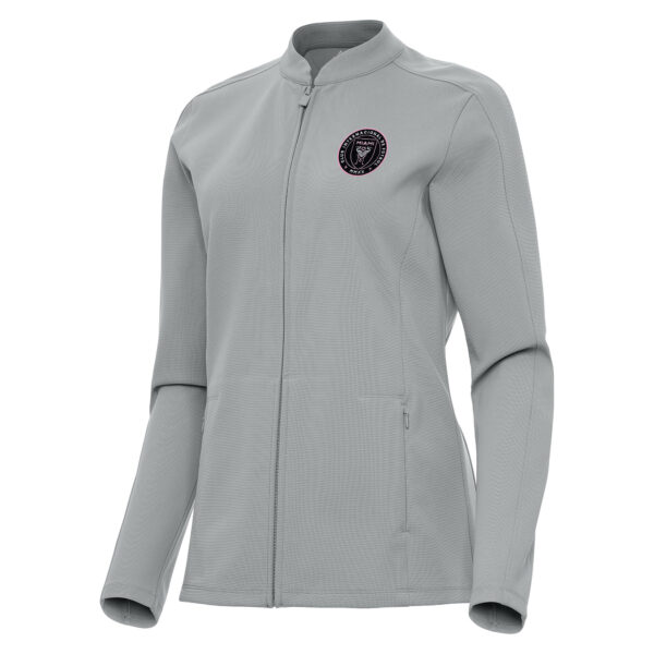 Women's Antigua Gray Inter Miami CF Regard Full-Zip Jacket