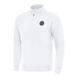 Men's Antigua White Philadelphia Union Victory Quarter-Zip Jacket