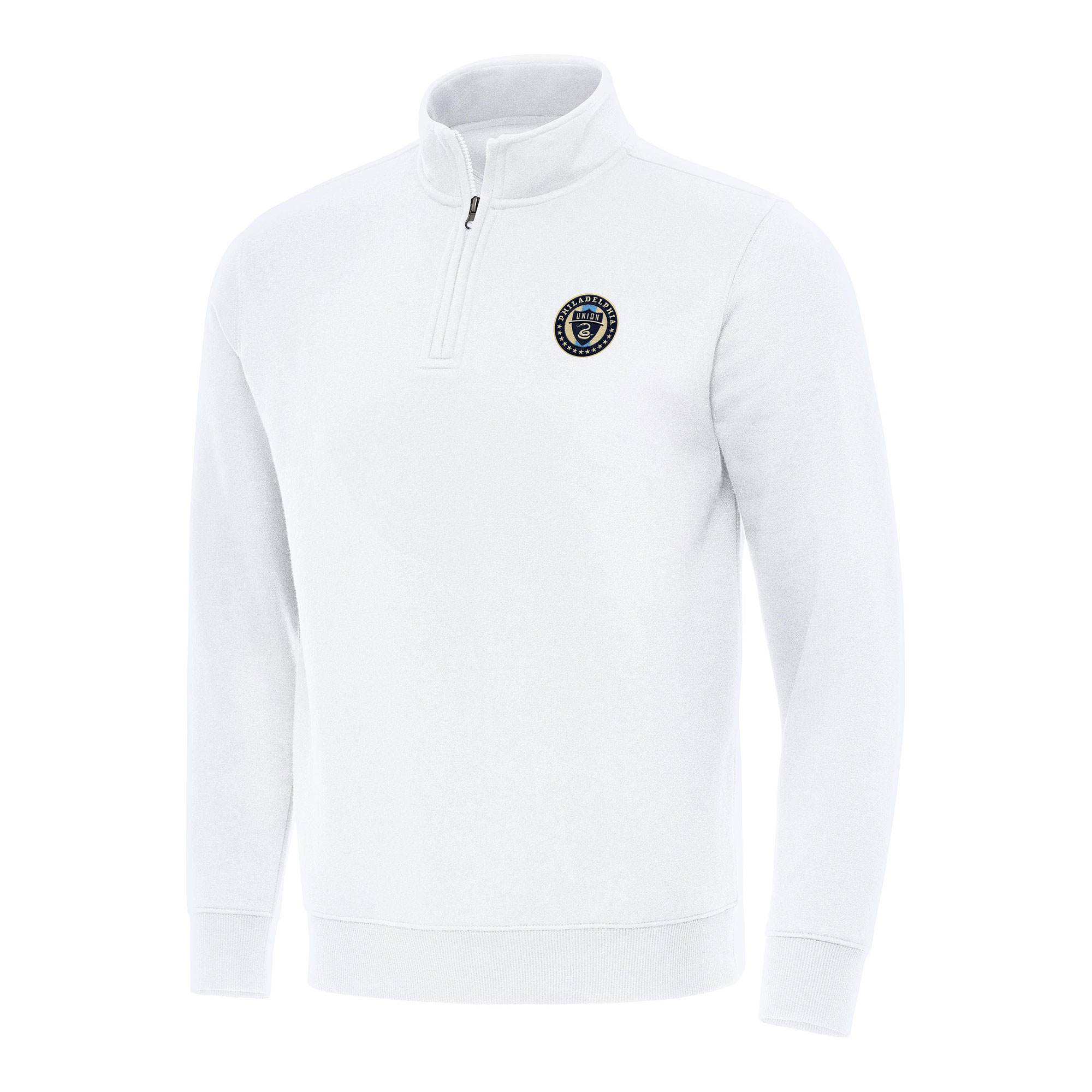 Men's Antigua White Philadelphia Union Victory Quarter-Zip Jacket