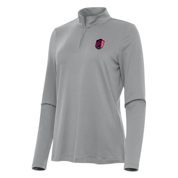 Women's Antigua Gray St. Louis City SC Reprocess Quarter-Zip Jacket