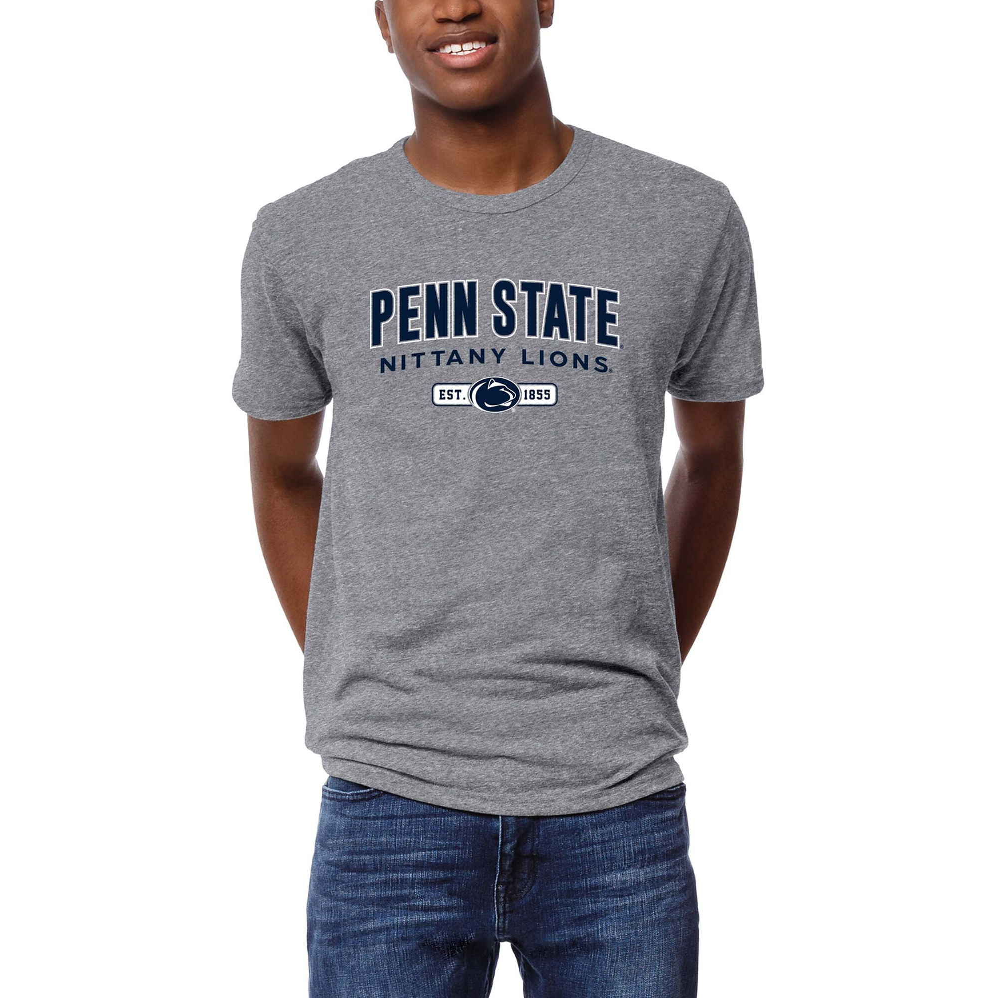 Men's League Collegiate Wear Heather Gray Penn State Nittany Lions Victory Falls Tri-Blend T-Shirt
