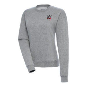 Women's Antigua Heather Gray WWE Victory Pullover Sweatshirt