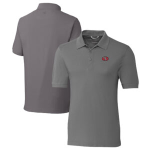 Men's Cutter & Buck Gray San Francisco 49ers Big & Tall Advantage Eco Pique DryTec Tri-Blend Polo