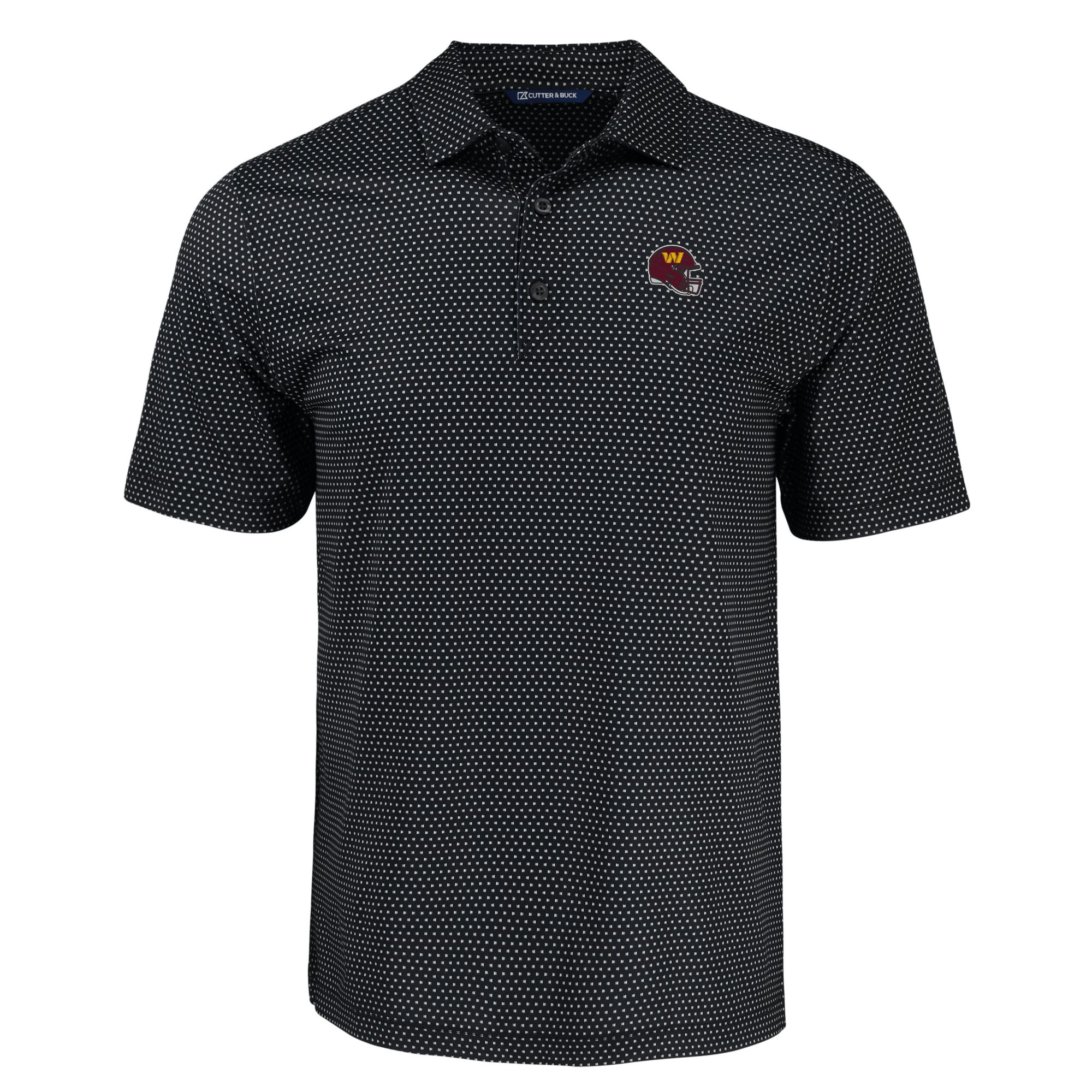 Men's Cutter & Buck Black Washington Commanders Pike Eco Shadow Check Print Recycled Polo - Image 6