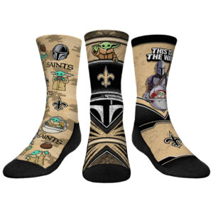 Youth Rock Em Socks New Orleans Saints 3-Pack Mandalorian Crew Socks