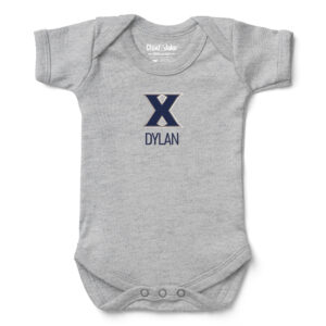 Newborn & Infant Chad & Jake  Gray Xavier Musketeers Personalized Team Logo Bodysuit