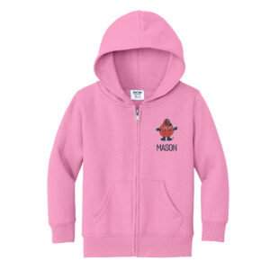 Toddler Chad & Jake  Pink Syracuse Orange Personalized Full-Zip Hoodie