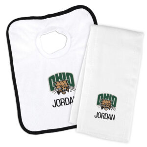 Infant Chad & Jake Ohio Bobcats Team Personalized Bib & Burp Cloth Set