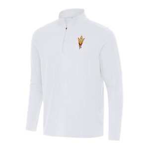 Men's Antigua White Arizona State Sun Devils Intent Quarter-Zip Top