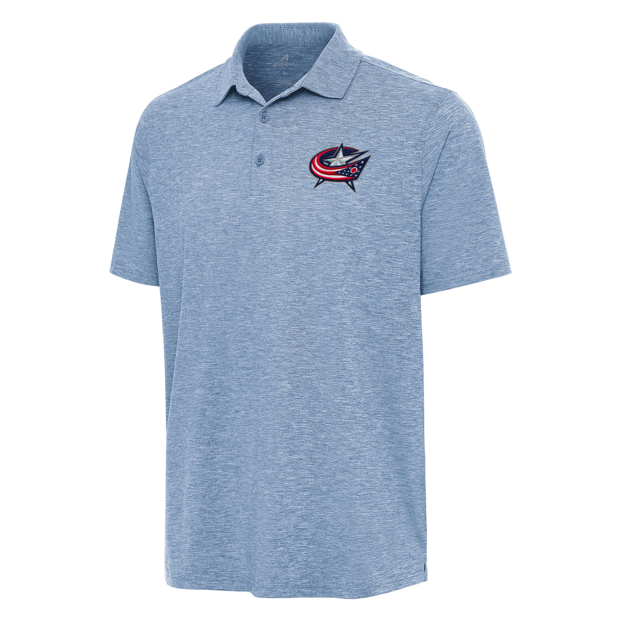 Men's Antigua Heather Aqua Columbus Blue Jackets Par 3 Polo