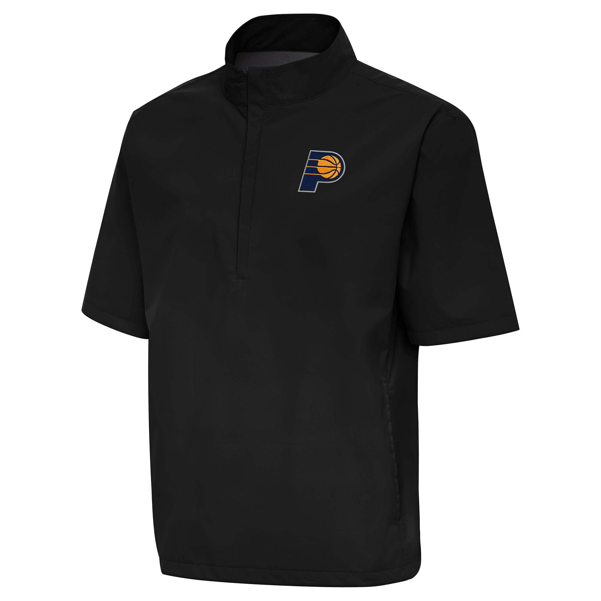 Men's Antigua Black Indiana Pacers Brisk Quarter-Zip Windbreaker