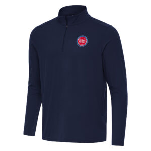 Men's Antigua Navy Detroit Pistons Intent Quarter-Zip Top