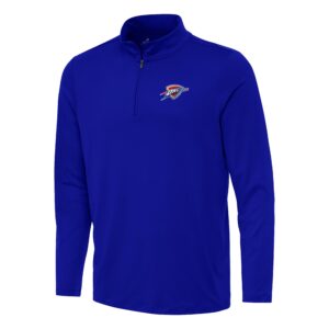 Men's Antigua Blue Oklahoma City Thunder Reprocess Quarter-Zip Top