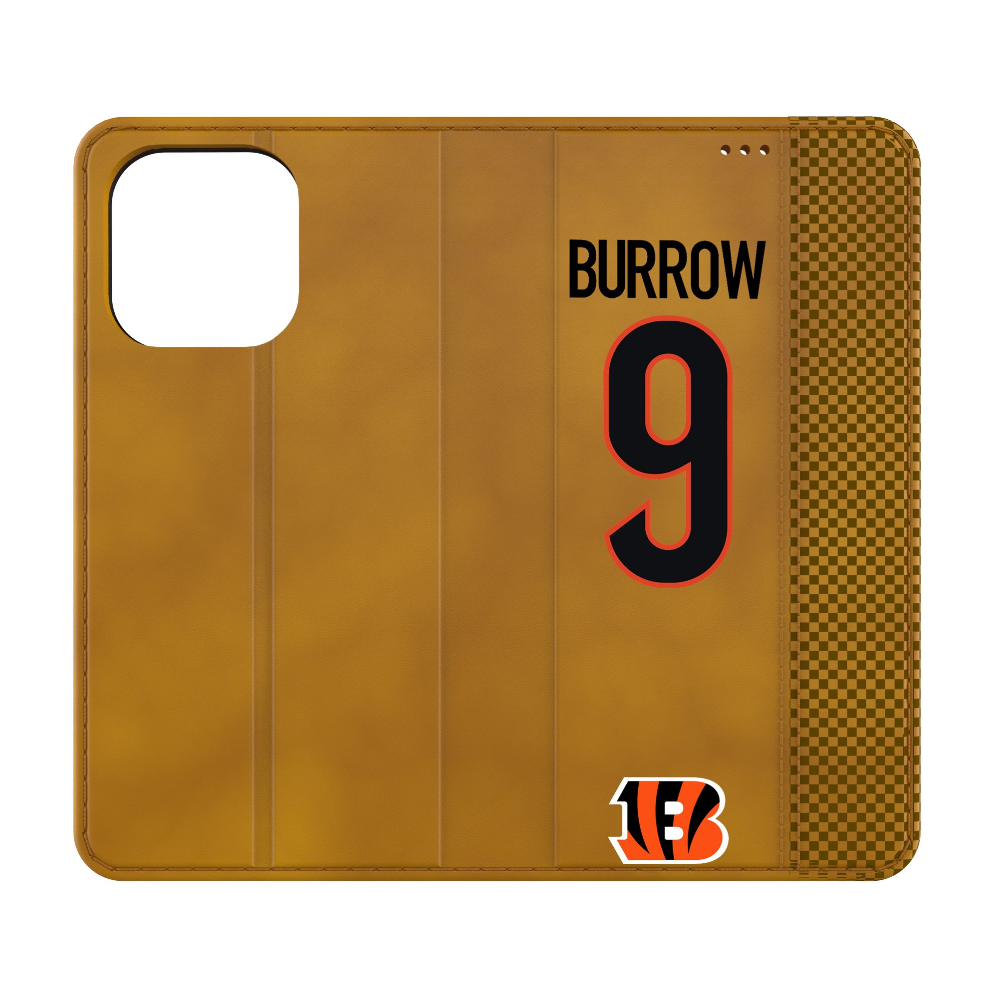 Keyscaper Joe Burrow Brown Cincinnati Bengals Folio iPhone Case