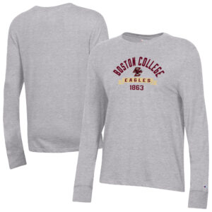 Women's Champion  Gray Boston College Eagles Core Long Sleeve T-Shirt