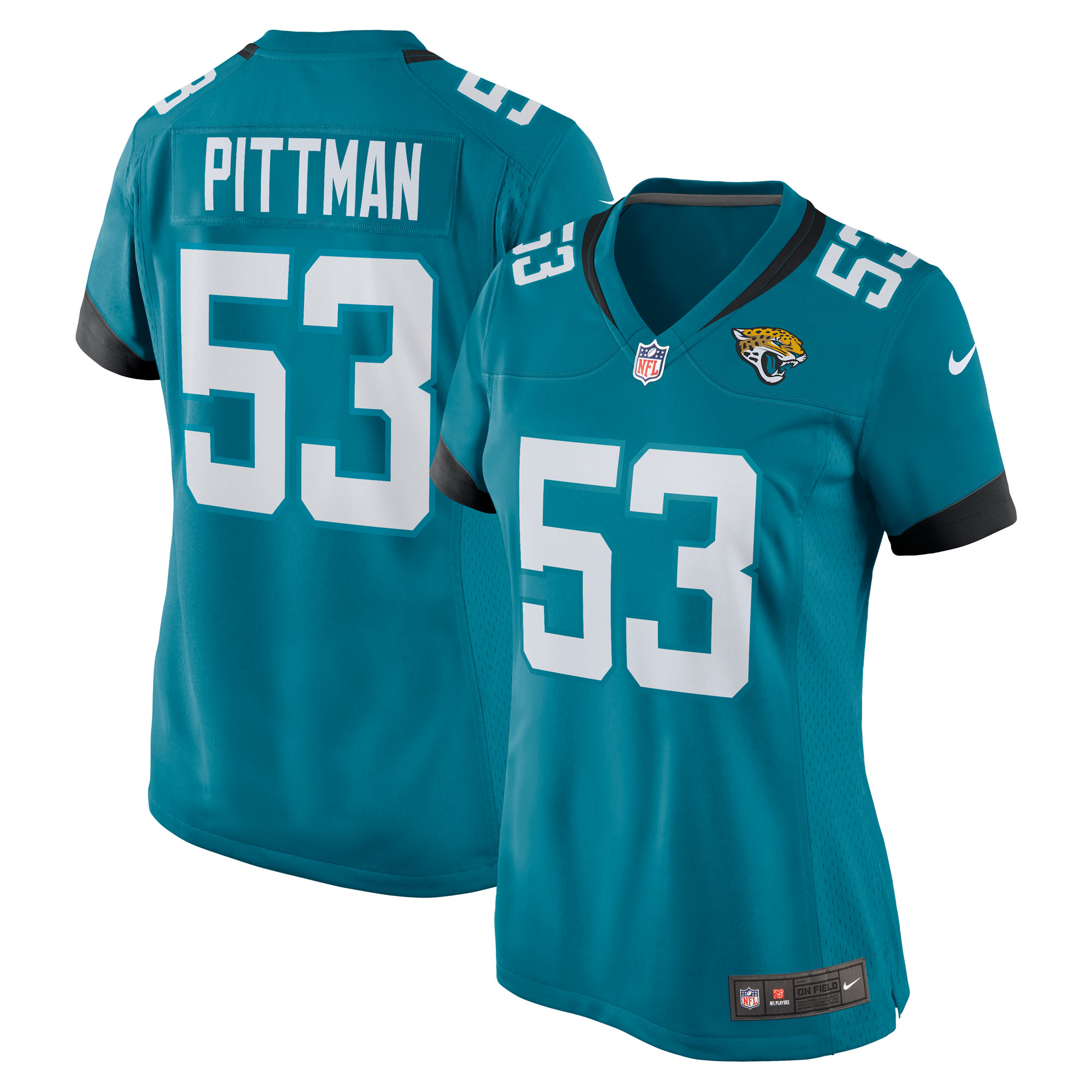 Women's Nike Anthony Pittman Teal Jacksonville Jaguars Team Game Jersey