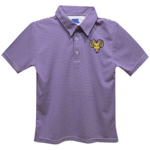 Toddler Vive La Fete Purple West Chester Golden Rams Pencil Stripe Polo