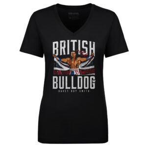 Women's 500 Level  Black British Bulldog V-Neck T-Shirt