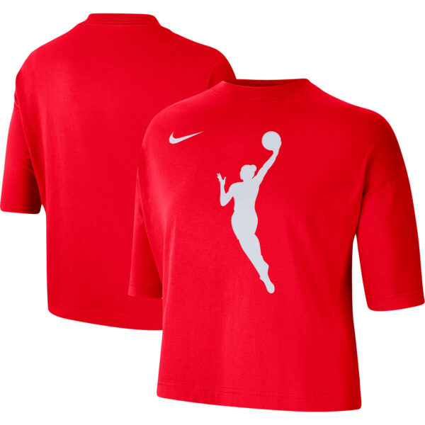 Women's Nike Red WNBA Logowoman Team 13 Cropped Boxy T-Shirt - Image 5