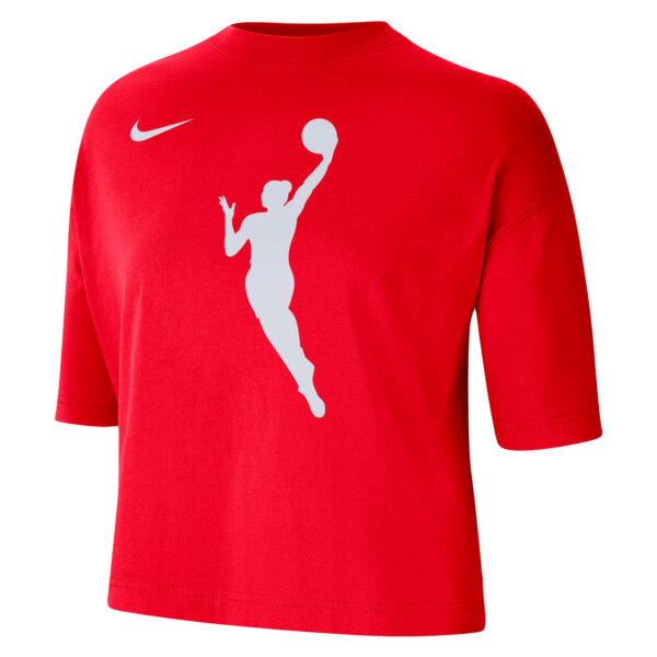 Women's Nike Red WNBA Logowoman Team 13 Cropped Boxy T-Shirt - Image 6