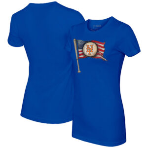 Women's Tiny Turnip Royal New York Mets Baseball Flag T-Shirt
